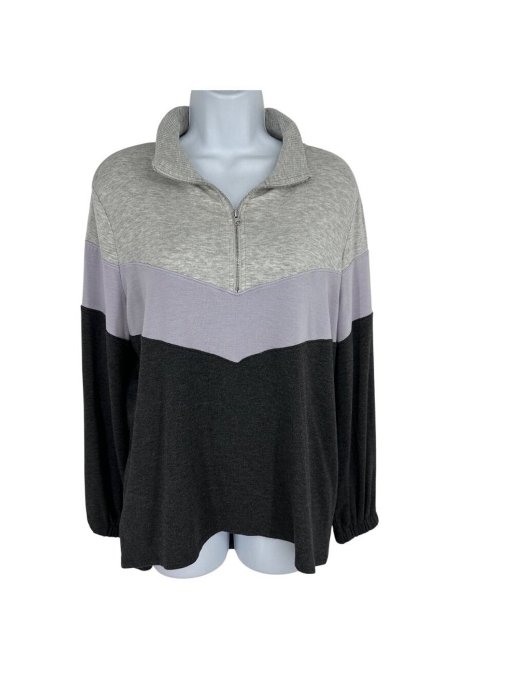 Loft Outlet Womens 1/4 Zip Long Sleeve Colorblock Pullover Sweatshirt Size M